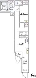 東京メトロ千代田線 西日暮里駅 徒歩4分の賃貸マンション 2階1LDKの間取り