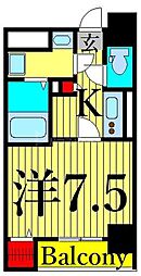 ヒルズ飛鳥山 5階1Kの間取り