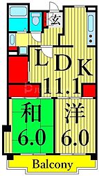 けやき通り北七番館 5階2LDKの間取り