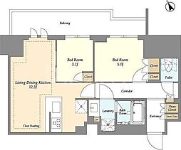 オアーゼ日暮里レジデンス 2LDKの間取図画像