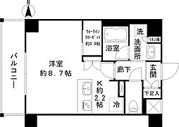 デュオステージ本郷 1階ワンルームの間取り