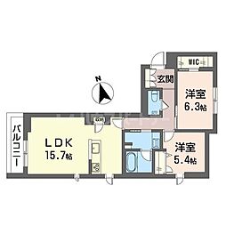 ラピス ラズリ 2LDKの間取図画像