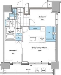 ルフォンプログレ本郷三丁目 2LDKの間取図画像