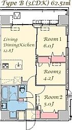 台東区下谷2丁目マンション 3LDKの間取図画像