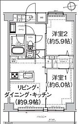 エルフォルテ東日暮里 2LDKの間取図画像