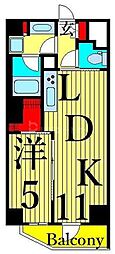 ザ・パークハビオ根岸三丁目 1LDKの間取図画像