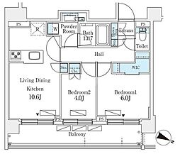 シーズンフラッツ町屋 2LDKの間取図画像