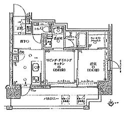 クリオラベルヴィ新御徒町 1LDKの間取図画像