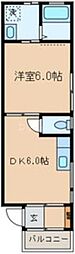 フルリール 1DKの間取図画像