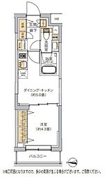 リビオメゾン湯島 1DKの間取図画像
