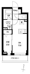 プレセダン千駄木 1DKの間取図画像