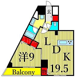 フォレンツタワー文京千石 1LDKの間取図画像