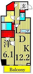 グランカーサ三ノ輪4 1LDKの間取図画像