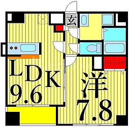 ヴェルデール白山 1LDKの間取図画像