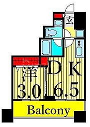 CREVIARXE日暮里 1DKの間取図画像