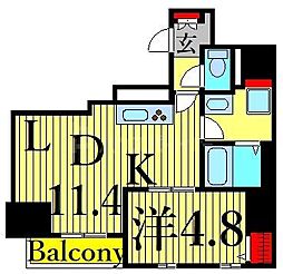 GrandeMaison浅草合羽橋 1LDKの間取図画像