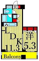 プロスペクトKALON三ノ輪 1LDKの間取図画像