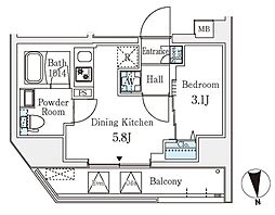文京区湯島3丁目マンション 1DKの間取図画像