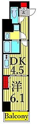 アイルノヴェル駒込 1DKの間取図画像