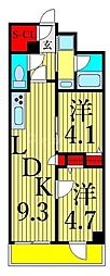 ルフレプレミアム日暮里 2LDKの間取図画像
