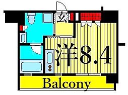 プラウドフラット日暮里 ワンルームの間取図画像
