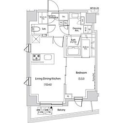 ザ・パークハビオ文京目白台プレイス 1LDKの間取図画像