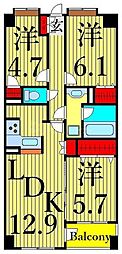 クレストフォルム町屋 3LDKの間取図画像