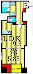 グランカーサ上野入谷 1LDKの間取図画像