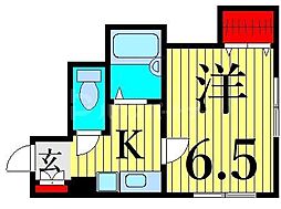 フラッツァプリモ2 1Kの間取図画像