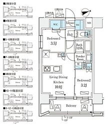 リビオメゾン御茶ノ水EAST 2LDKの間取図画像