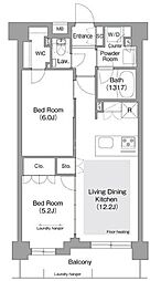 コンフォリア・リヴ文京護国寺 2LDKの間取図画像