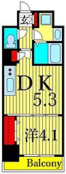 ジェノヴィア南千住スカイガーデン 1DKの間取図画像