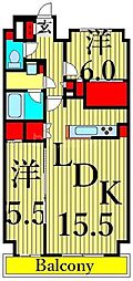 スプランディッド西日暮里 2LDKの間取図画像