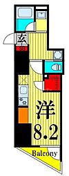 プラウドフラット文京千駄木 ワンルームの間取図画像