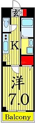 カーサカトルセM 1Kの間取図画像