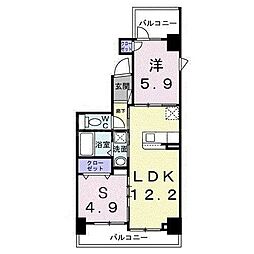レパラール関口 1SLDKの間取図画像