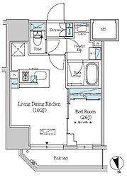 アーバネックス上野 1LDKの間取図画像