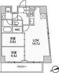 リテラス南千住サウス 2LDKの間取図画像