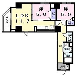 ベル・フルール 2LDKの間取図画像