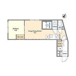 VILLACLAIR文京小石川 2LDKの間取図画像