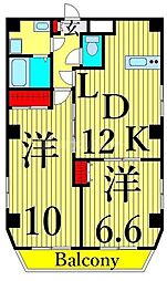 BlancClair浅草 2LDKの間取図画像