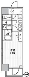 THEパームス熊野前 1Kの間取図画像