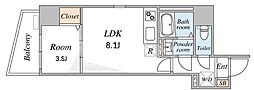VELAOS HAKUSAN 1LDKの間取図画像