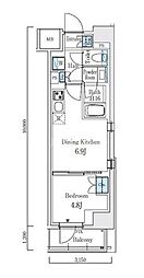 テラス駒込サウス 1DKの間取図画像