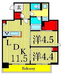 ルフォンプログレ浅草入谷 2LDKの間取図画像