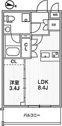 Weave Base -Oji Kamiya 王子神谷 1LDKの間取図画像