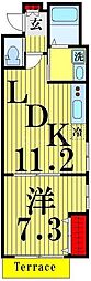 ルミエール扇 1LDKの間取図画像