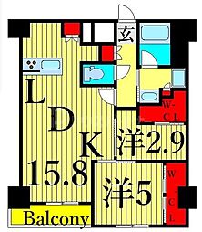 コンフォリア日暮里 2LDKの間取図画像