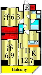 SKYGARDEN 2LDKの間取図画像