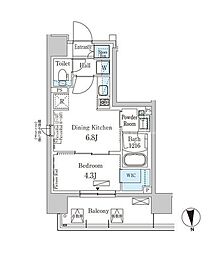 PARKAXIS上野EAST 1DKの間取図画像